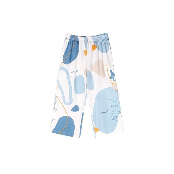 Cotton Women's Capri Pajama Set 2 Pcs Short Sleeve Top Capris pants Loungewear - Picture 3 of 9